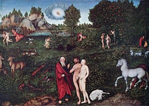Карнах. Адам и Ева в саду Эдема.