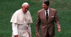 Иоанн Павел II и президент США Роналд Рейган