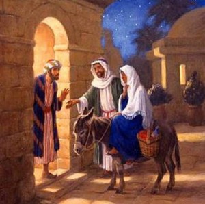 Мария и Иосиф ищут места в гостинице