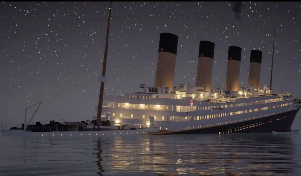 Процесс крушения «Титаника» показали в реальном времени (ВИДЕО)