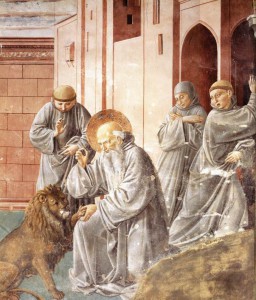 Беноццо Гоццоли. Святой Иероним исцеляет льва