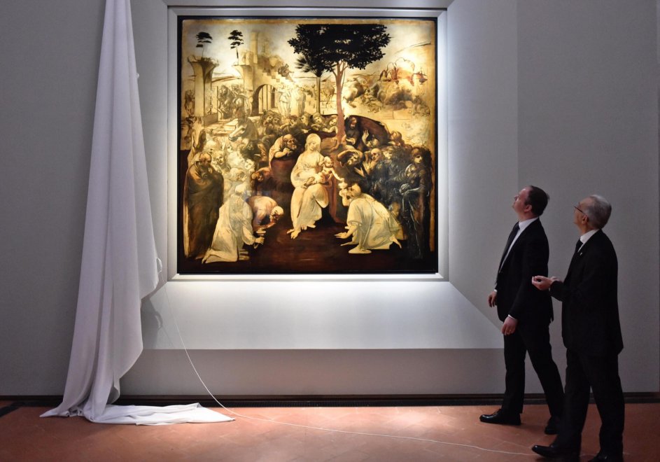 Картину Леонардо да Винчи «Поклонение волхвов» вернули в музей после шести лет реставрации
