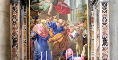 «Наказание Анании и Сапфиры», написанное Помаранчо для базилики Святого Петра