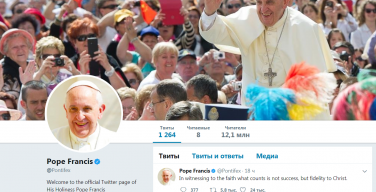 Папа Франциск — самый популярный мировой лидер в Twitter