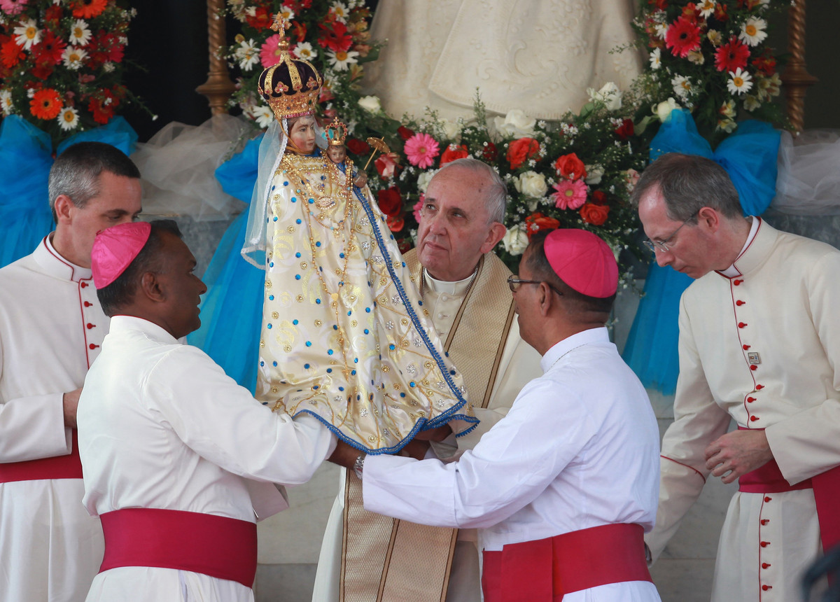 Папа Франциск вверил народ Шри-Ланки небесному покровительству Пресвятой Девы Марии, почитаемой в святилище Мадху