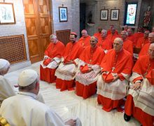 Папа Франциск и новые кардиналы навестили Бенедикта XVI