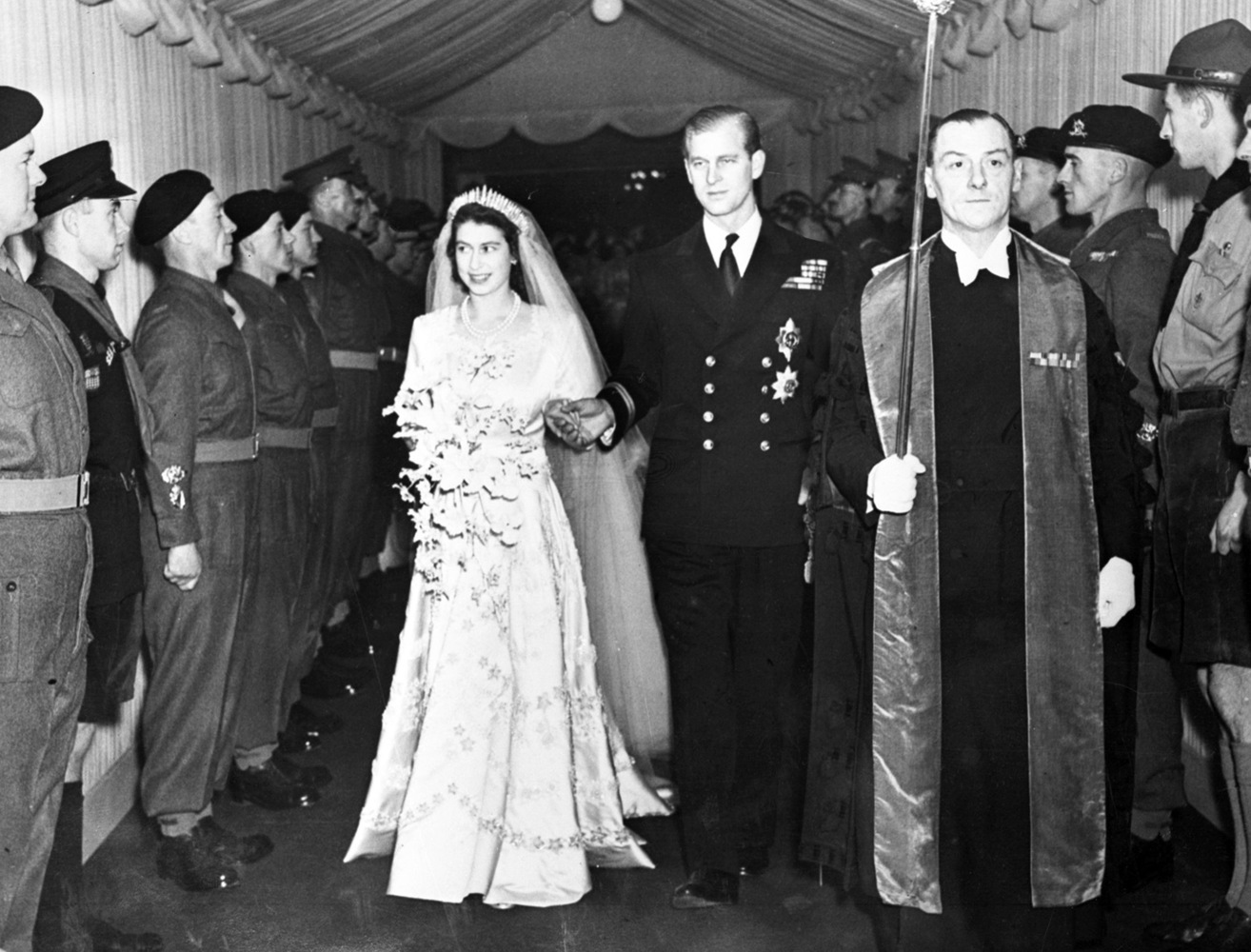 Елизавета 2 и принц Филипп в молодости свадьба