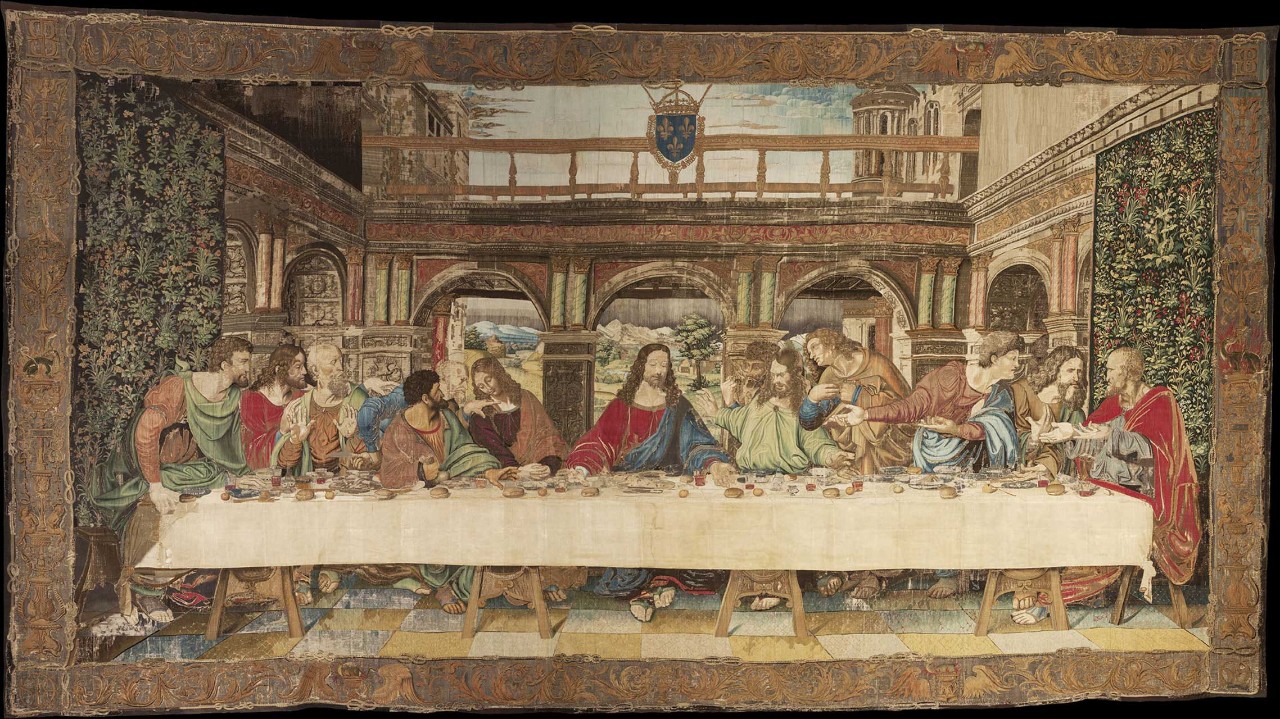 Ватиканский гобелен с изображением «Тайной вечери» представлен на выставке «Тени Леонардо: гобелены и церемонии при папском дворе»